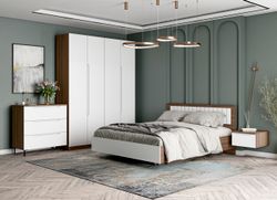 МС Роза Комод 900 Орех Франклин/Тренто Пудра Скин, ДСВ Мебель