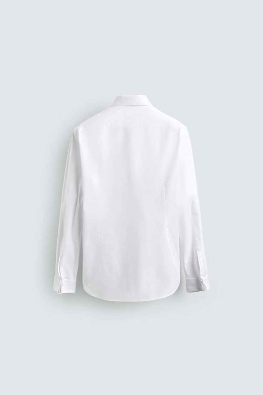 ZARА РУБАШКА SLIM FIT С ДВОЙНЫМИ МАНЖЕТАМИ, БЕЛЫЙ