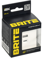 BRITE Розетка USB A+C 45Вт высокоскоростная зарядка РЮ11-2-БрАБ арктический белый IEK