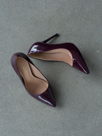 Женские туфли лодочки на шпильке - SHSS1003-010-lak-cher