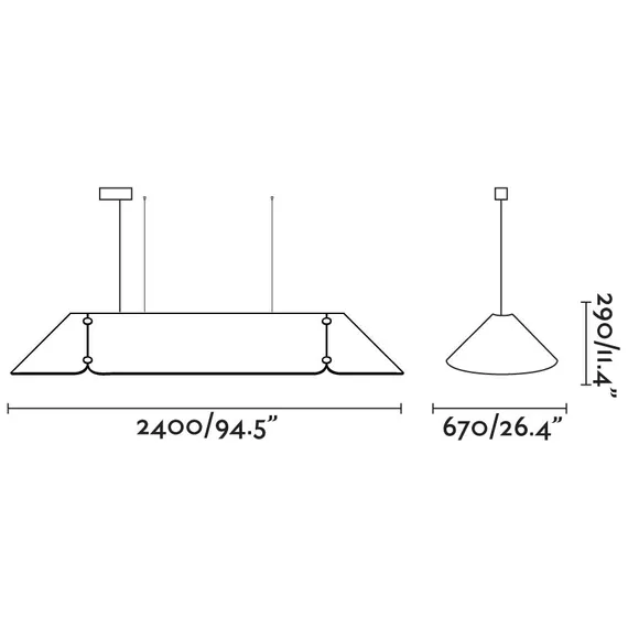 Люстра Fonovia серая 156 см 50W 3000K