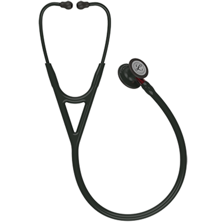 Стетоскоп Littmann Cardiology IV, черный, черная матовая акустическая головка, красный ствол (6200)