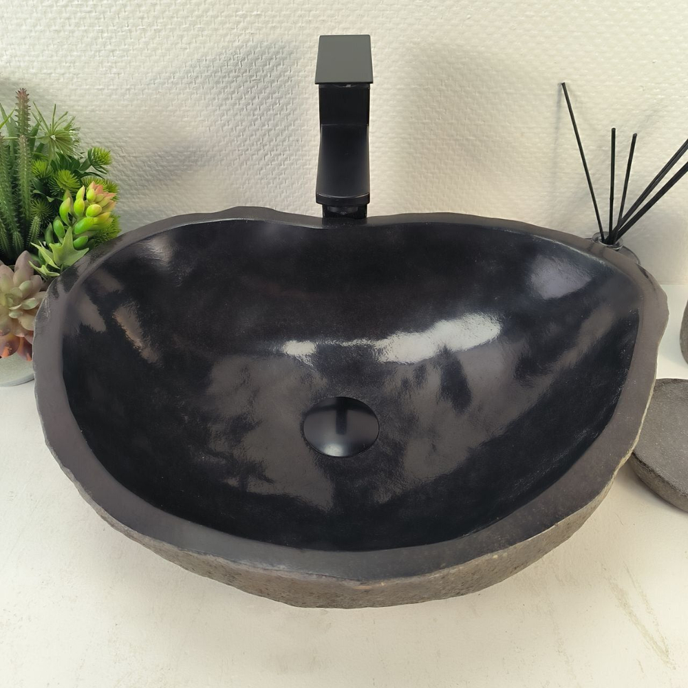Каменная раковина из речного камня RS-05269 (51*38*14) 0857 из натурального камня