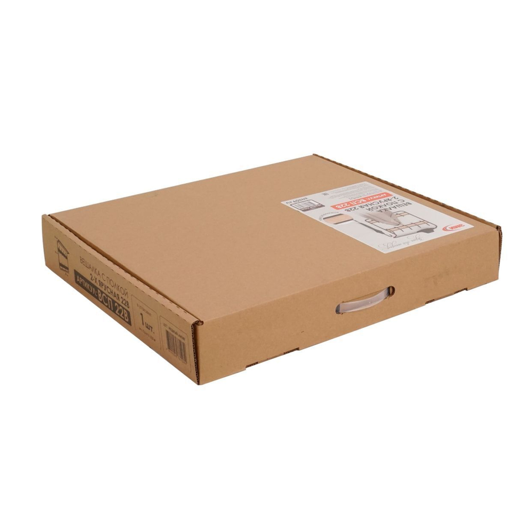 Вешалка настенная 8 крюч, двухъярусная, 60х22х57.5 см, сталь, ЗМИ, ВСП 22В  Б, бел