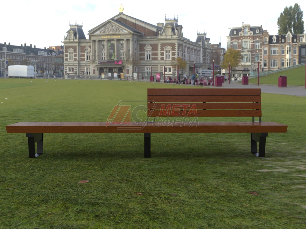 Скамейка Rail Road 02 продольная двойная