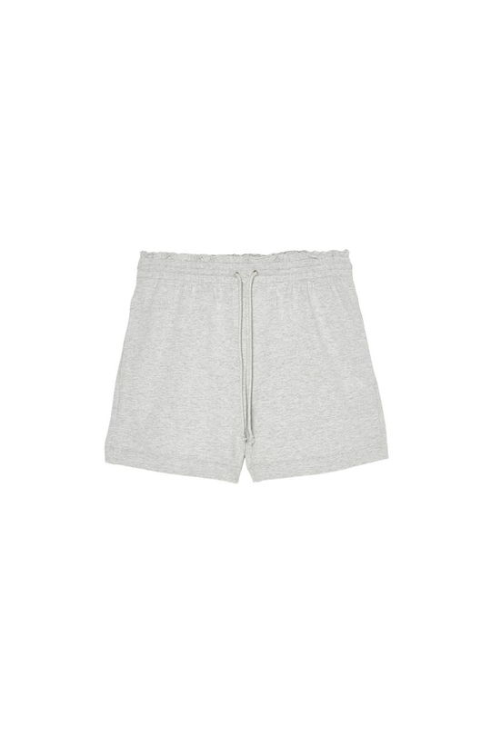ZARA X BENITO ANTONIO ХЛОПКОВЫЕ ШОРТЫ С ЭЛАСТИЧНЫМ ПОЯСОМ, СЕРЫЙ МЕЛАНЖ