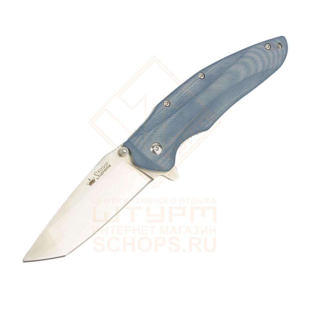 Нож складной Kizlyar Supreme Zorg AUS-8 G10, Black/Stonewash