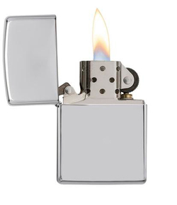 Зажигалка Zippo c покрытием High Polish Chrome, латунь/сталь, серебристая, глянцевая, 36х12x56