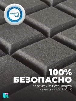 Поролон акустический 30x2000x1000 мм, темно-серый, ППУ SPG2236