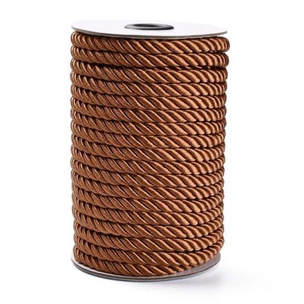 Шнур витой 8мм, коричневый (1м)