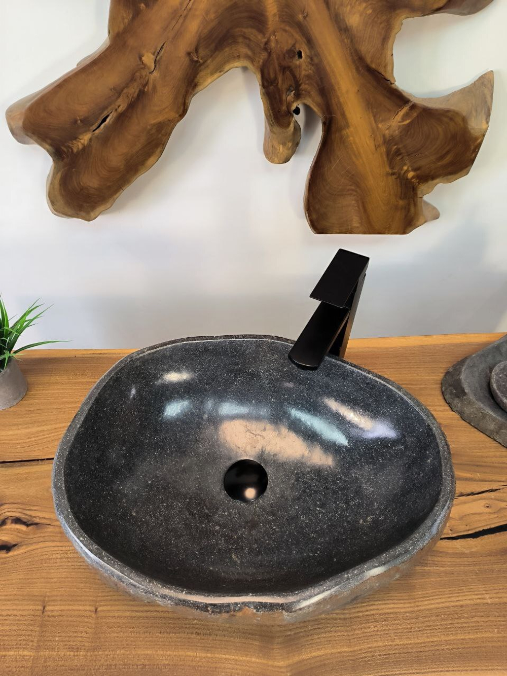 Раковина из речного камня RS-65858 50х38х15 из натурального камня