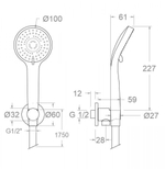 Душевой набор встраиваемый 3782BTNM черный