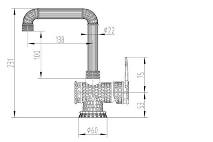 ZorG A 419 U-BR LOFT смеситель на умывальник