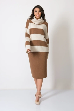 Костюм И 005/кофе-бежевый