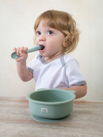 Набор посуды для детей - миска и ложка Мишка, Mint