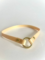 Адресник шнурок из биотана 10 мм, золотой шимер на латуни, обхват шеи 39 см