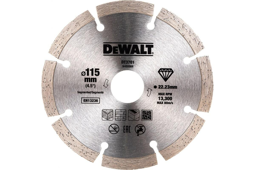 Диск алмазный отрезной (115х22.2 мм) для УШМ DEWALT DT 3701