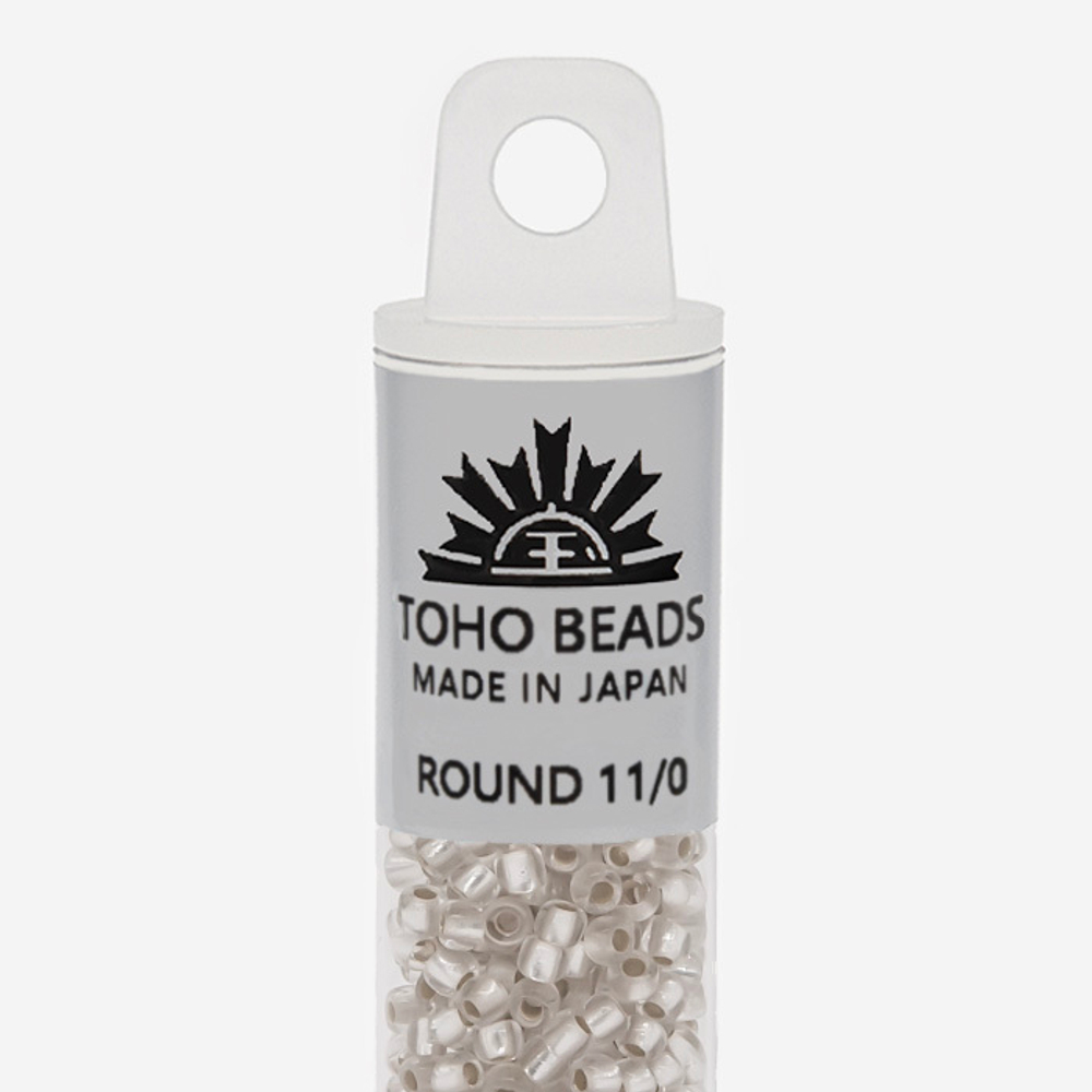 Японский бисер TOHO Round 11/0 (№21F), с внутренним серебрением, прозрачный матовый
