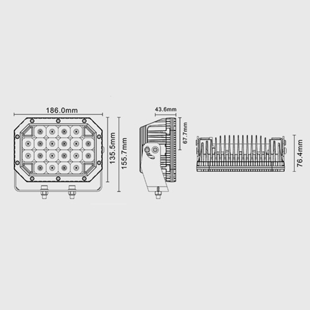 Прожектор Aurora 6" ближнего белого света ALO-L-6-E7K