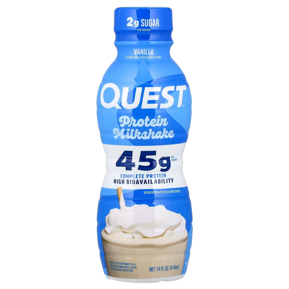 Quest Nutrition, Протеиновый молочный коктейль, ваниль, 4 флакона по 414 мл (14 жидк. Унций)