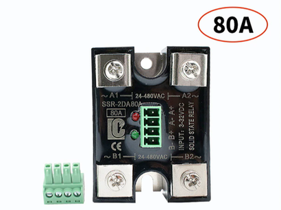 Твердотельное реле двухканальное 80А 24-480VAc, управление 3-32VDc (Китай)