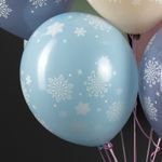 Шар (12''/30 см) Снежинки, Ассорти, пастель, 5 ст, 25 шт.