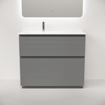 Тумба напольная Sancos Folk Floor левая 995х445х850, c двумя ящиками оснащенными доводчиками, Ergraut soft, арт.FL100FLES