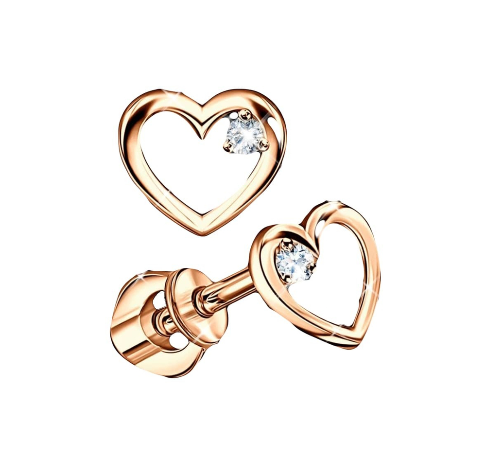 Серьги из серебра "Сердце"