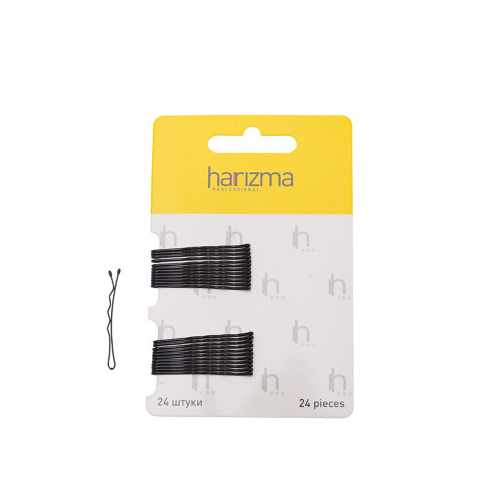 Невидимки-волна Harizma h10532-15, чёрные, 40 мм (24 шт)