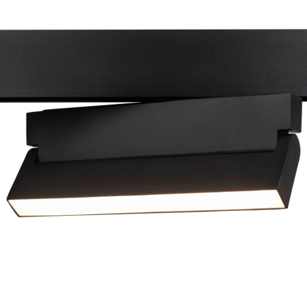 Магнитный трековый светильник ЭРА TRM20-2-22-12W3K-B для системы NOVA 48V 12Вт 3000К заливающий свет черный | Магнитные трековые светильники