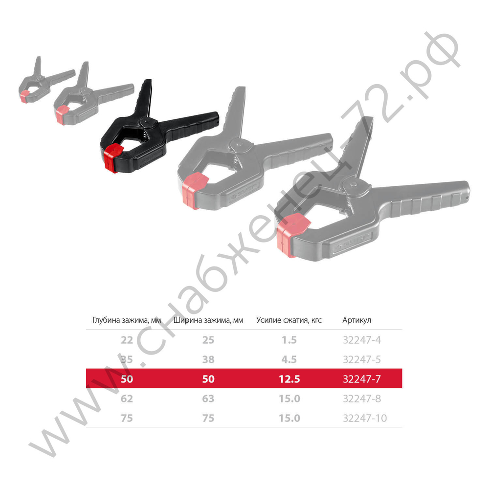 ЗУБР МЗ-70 65х75 мм, Пружинный зажим (32247-7)