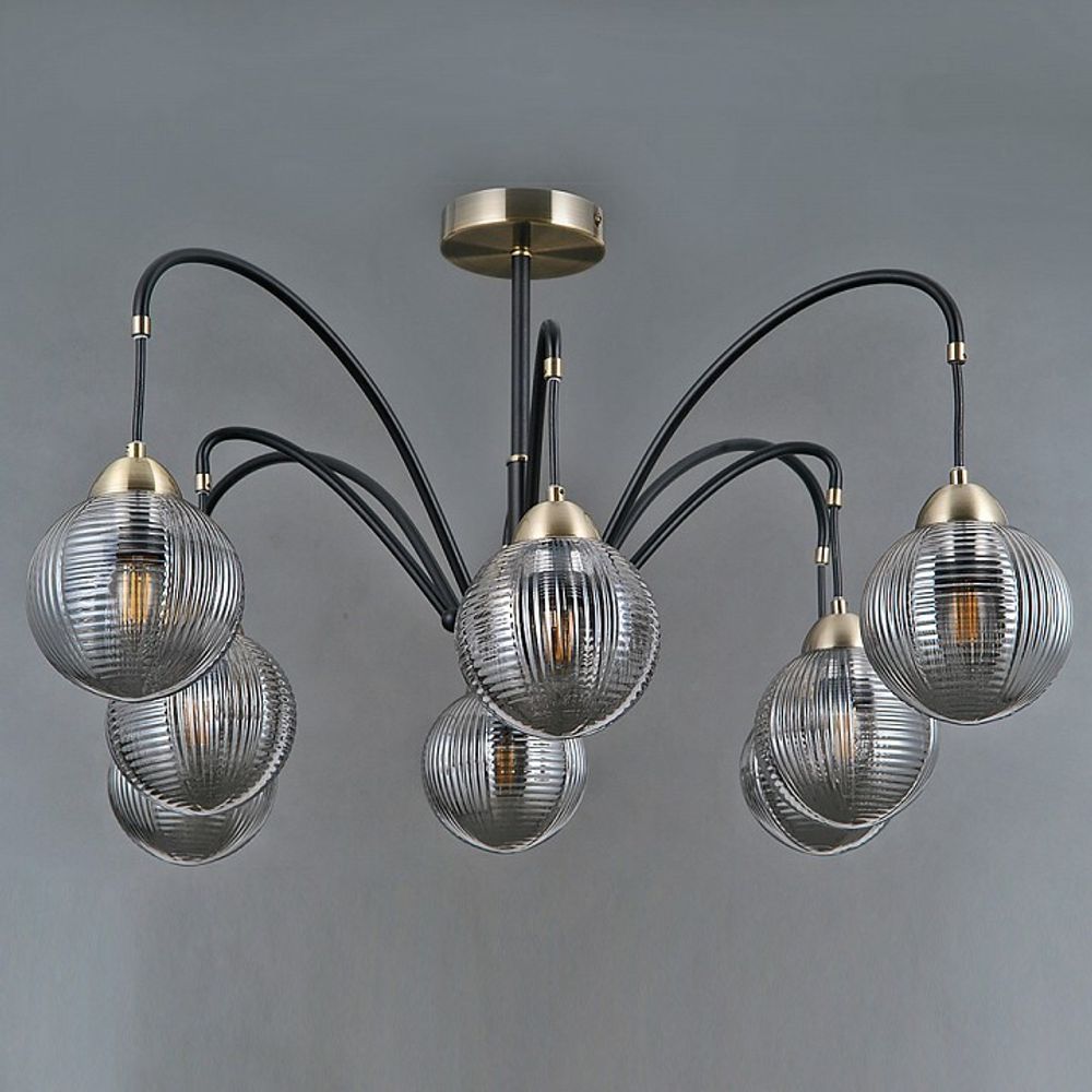 Люстра на штанге ILLUMICO  IL0433-8PSQ-79 BK AB