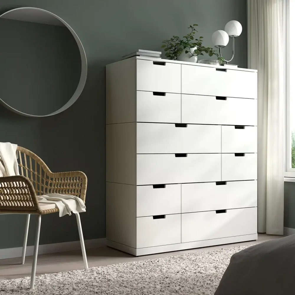 Комод - IKEA NORDLI/НОРДЛИ ИКЕА, 47х120х145 см, белый