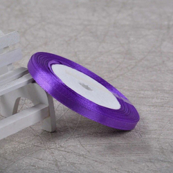 Лента атласная 6 мм  (23 метра, цвет №35 темно-фиолетовый)