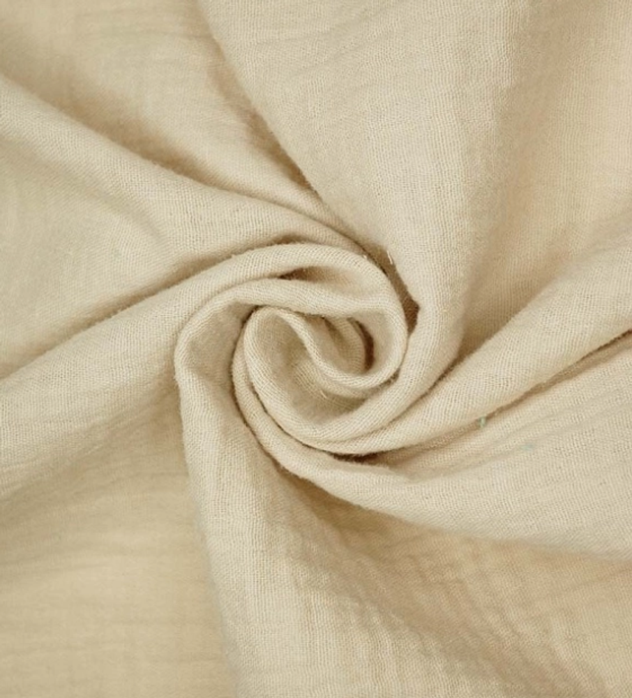 Ткань Муслин, 115 гр/м2, 100% хлопок, ш. 140 см, бежевый