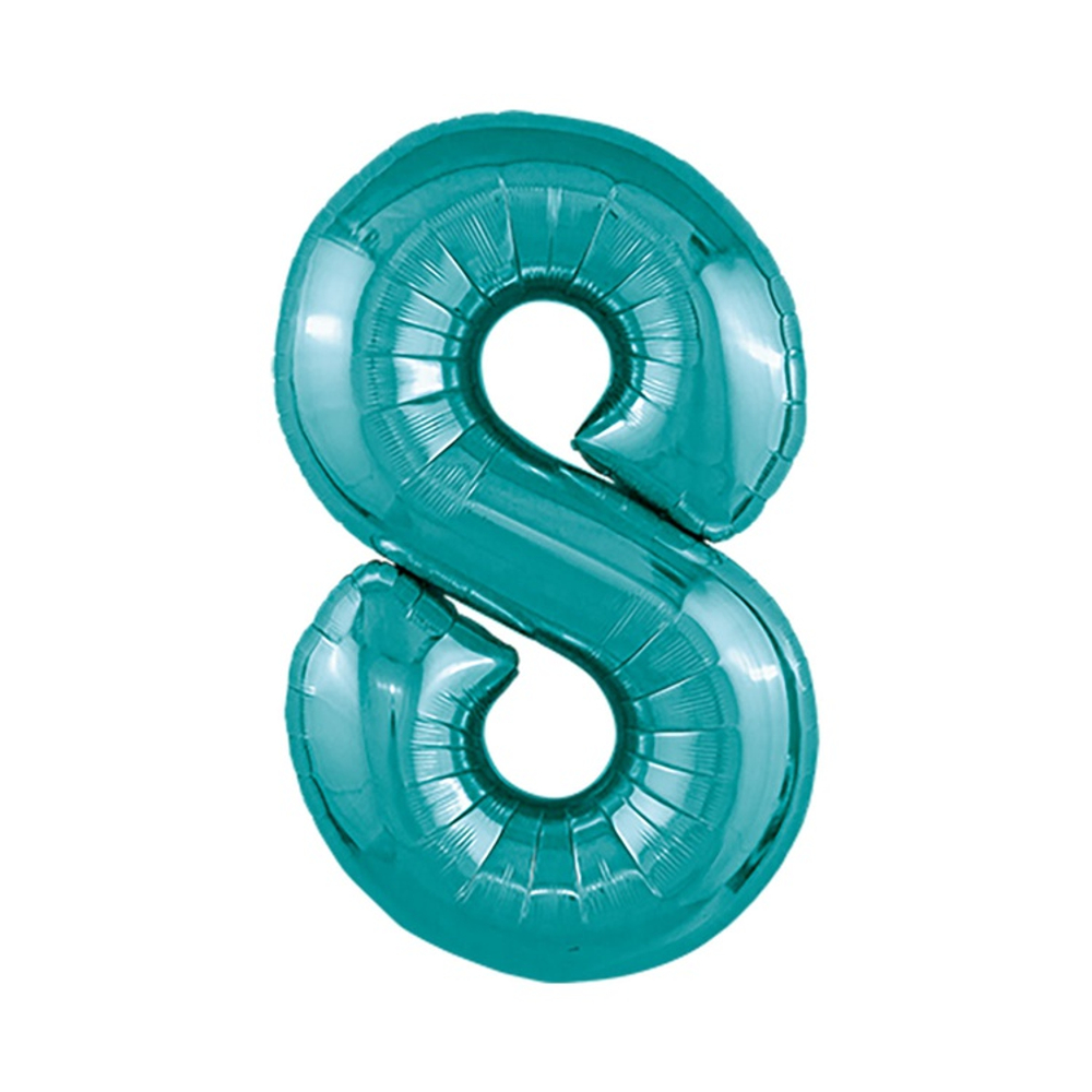 Шар фольгированный Цифра 8 101 см (Бирюзовый)