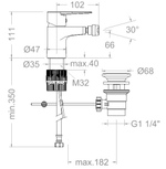 Смеситель для биде TITANIUM 180302VA9065