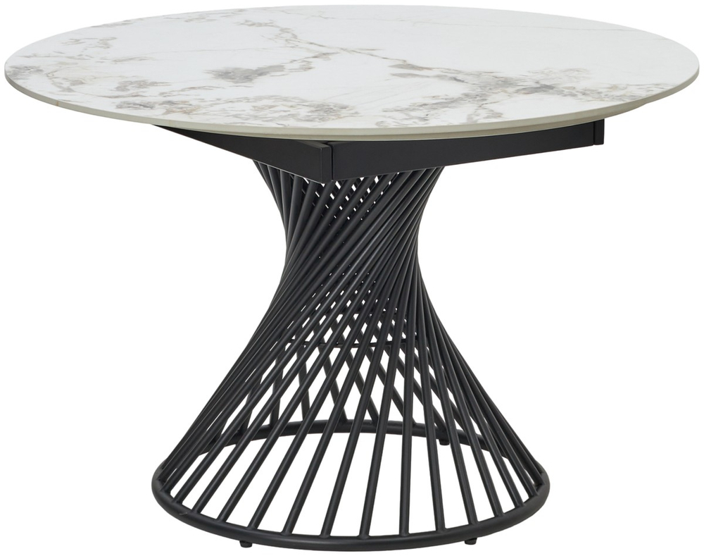 Стол М-City DISAUR Буено (Bueno) 120 Мрамор (Gloss Golden Jade Solid Ceramic), Черный