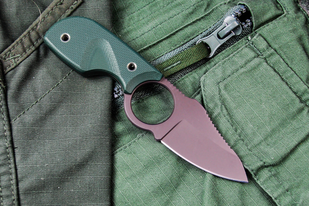 Шейный нож Amigo X D2 Gray Titanium