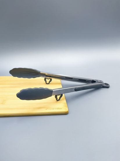 Щипцы силиконовые 30,5 см. Kamille КМ 7512 с ручками из нержавеющей стали