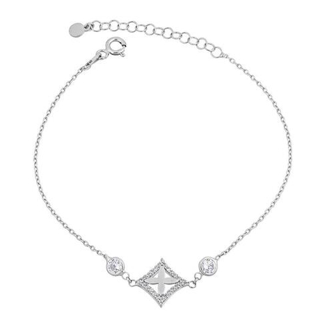 Браслет из серебра с фианитами