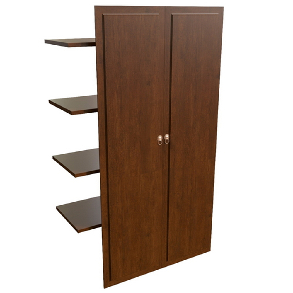 Наполнение двустворчатого шкафа с деревянными дверьми и вешалкой ВАШИНГТОН