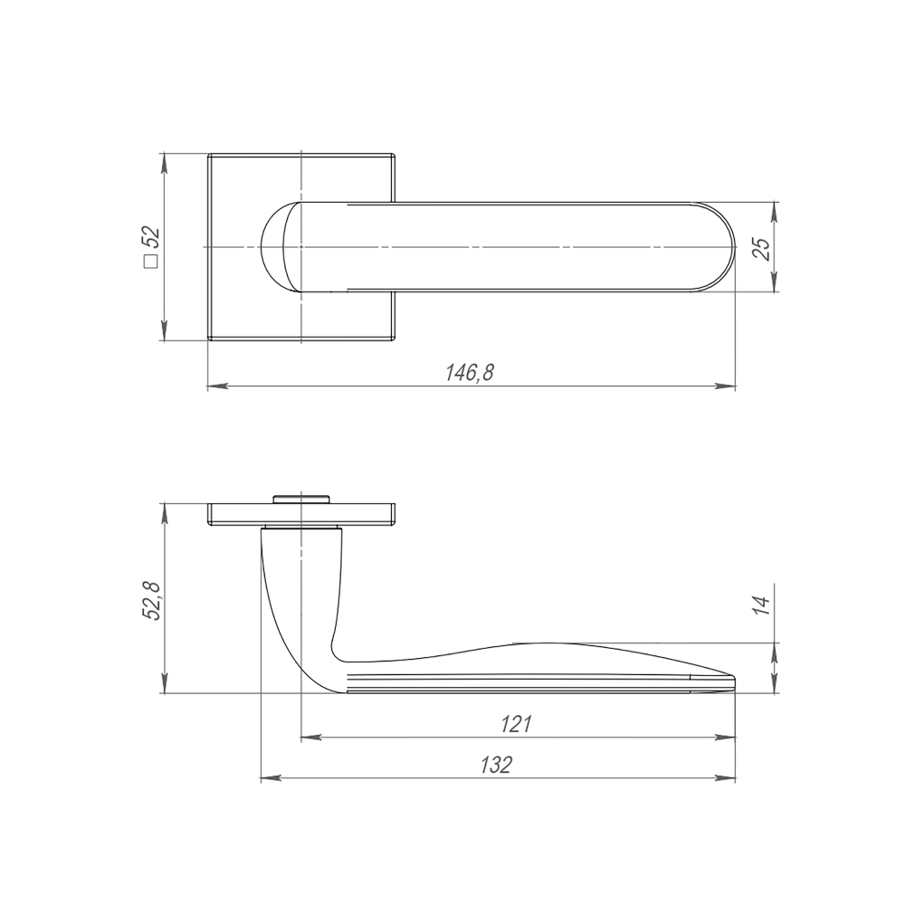 Ручка раздельная K.ARC.Q52.EXTRA CP-8 хром