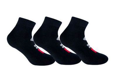 Теннисные носки Fila Fitness Quarter Socks 3P - Black