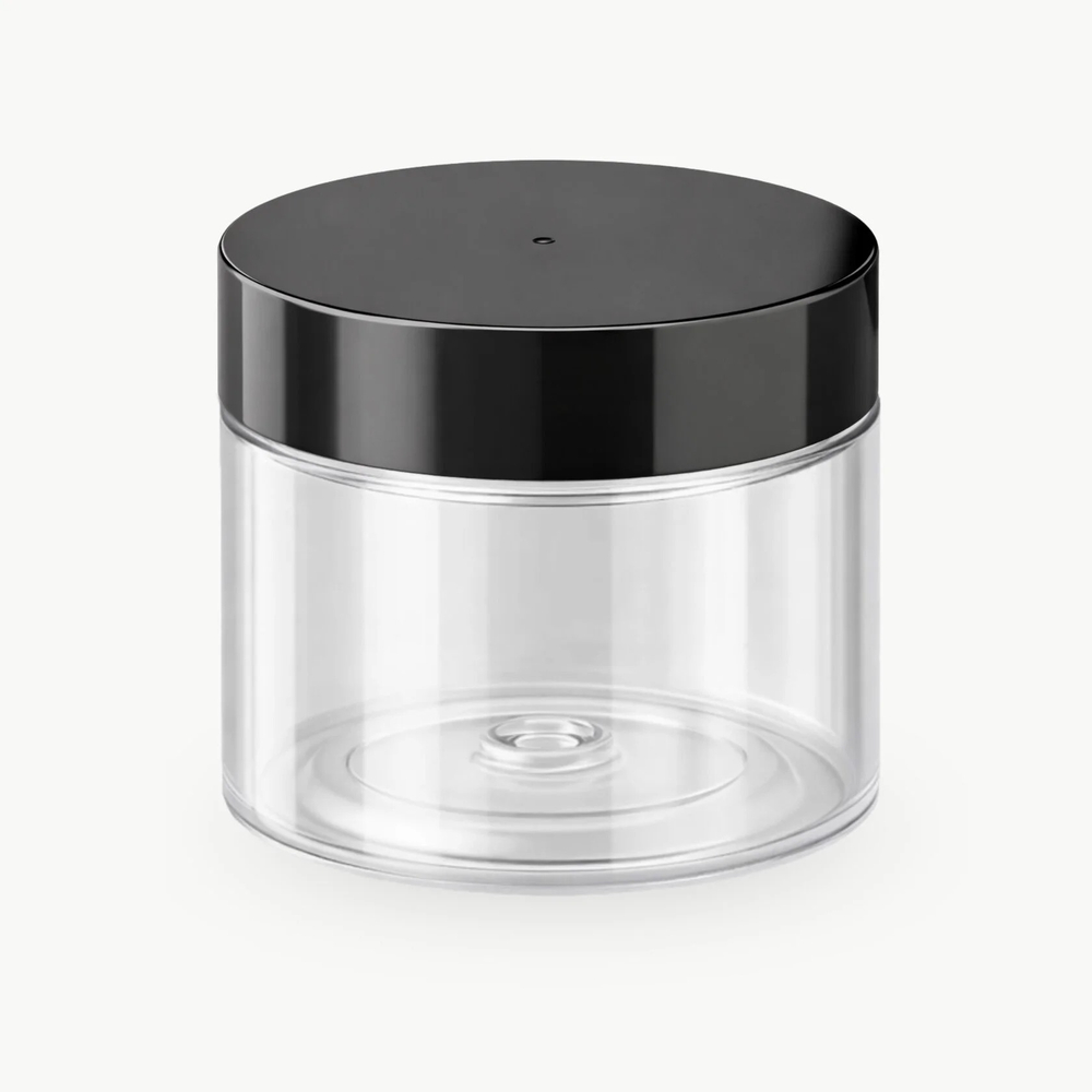 Комплект: Банка ПЭТ 50 мл (48) прозрачная с черной крышкой