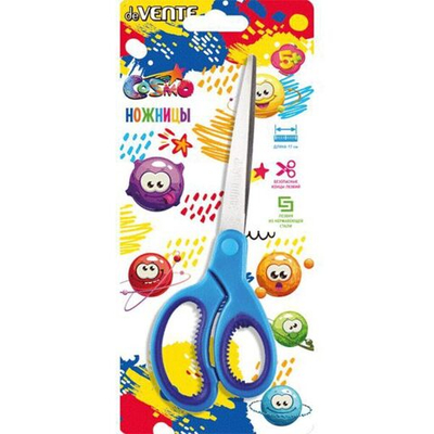Ножницы детские "deVENTE Cosmo" 17см, двухцветные  прорезиненные кольца с лепестками