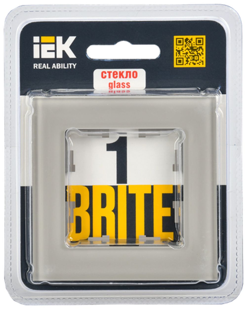 BRITE Рамка 1 -местная РУ-1-2-БрД стекло дымчатый IEK