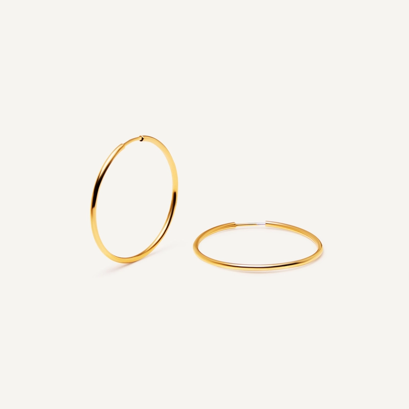 Серьги-конго Золотые Широкие – 4 см