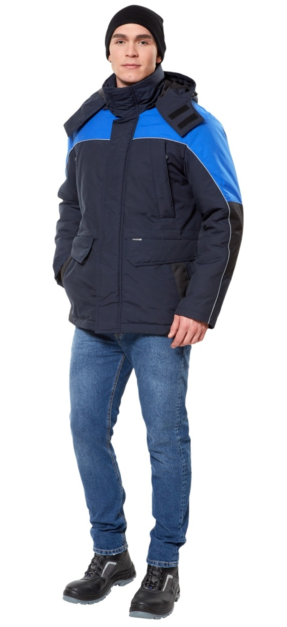 Куртка ВЕГА  т. синий с васильковым с черными вставками СВ кант