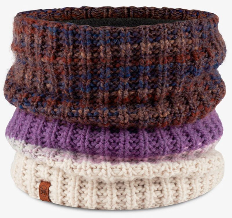 Вязаный шарф-труба с флисом Buff Neckwarmer Knitted Polar Alina Purple Фото 1